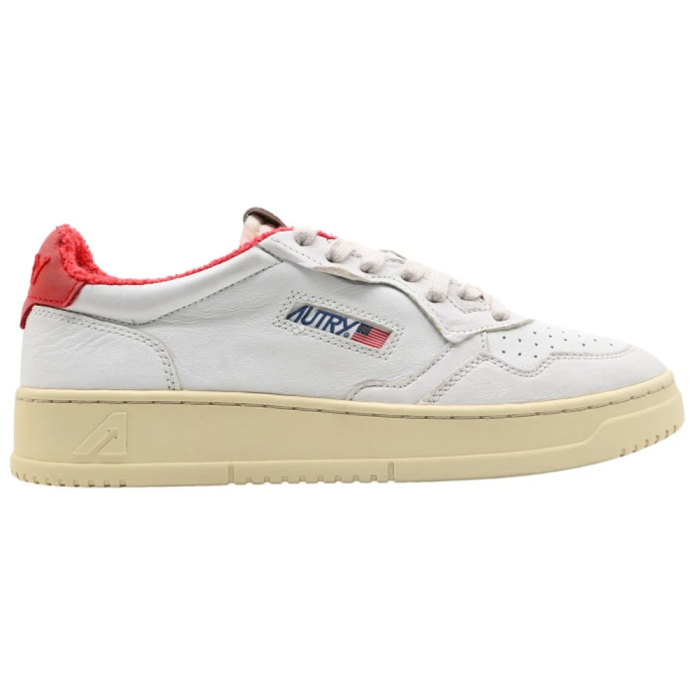 Autry Lage herensneakers in Goat Spo Wht Red White Dames