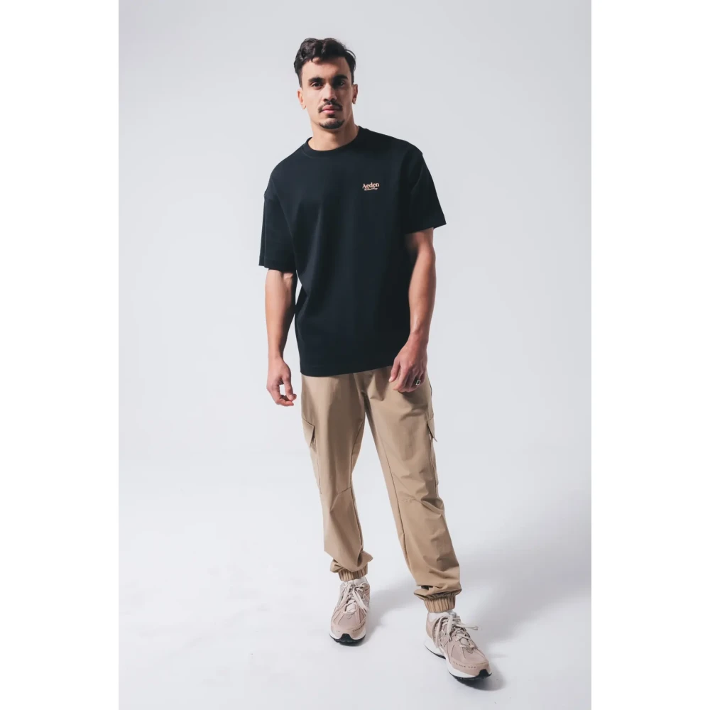 Aeden Zwarte Tee Kobe Stijlvol Black Heren