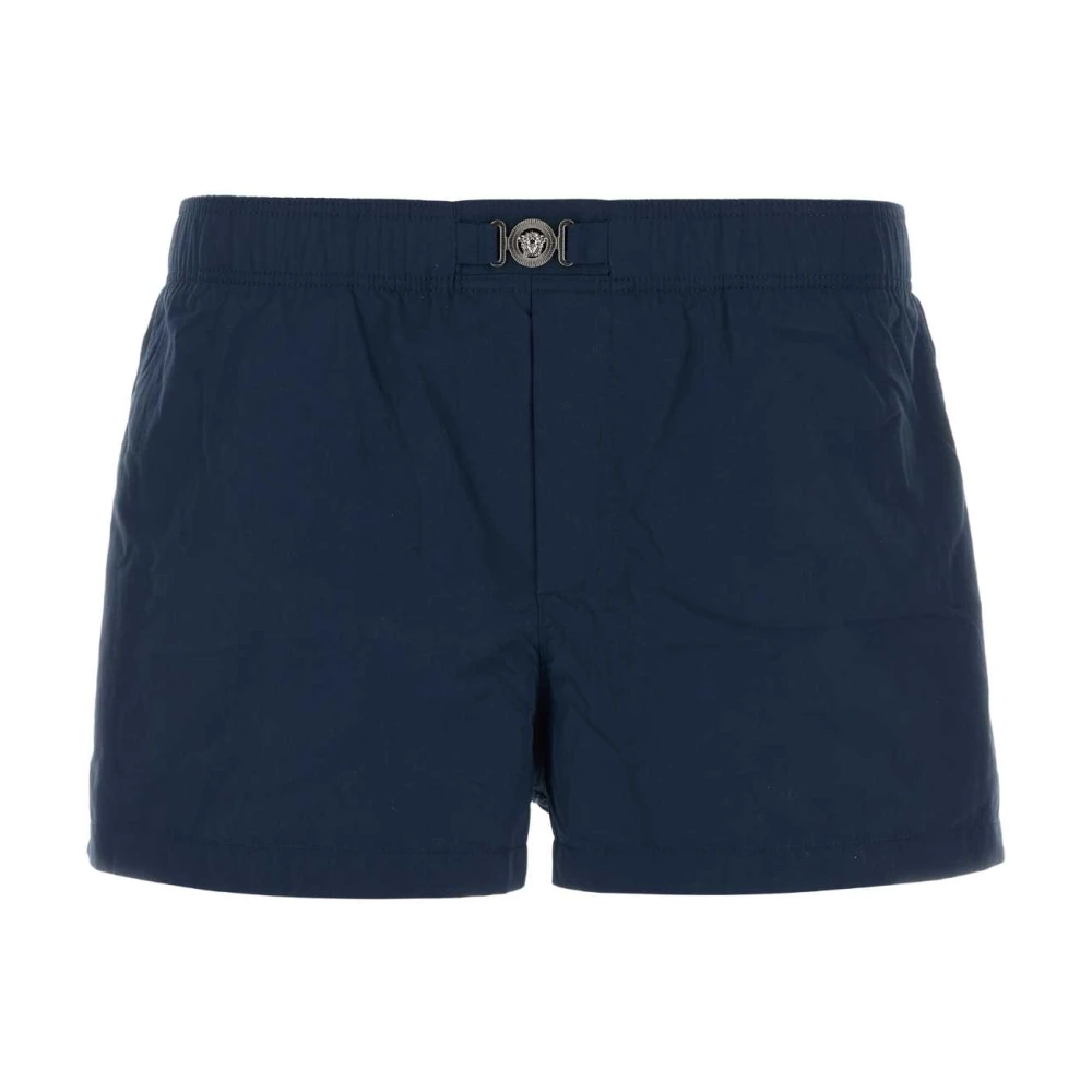 Versace Blauwe Nylon Bermuda Shorts Blue Heren