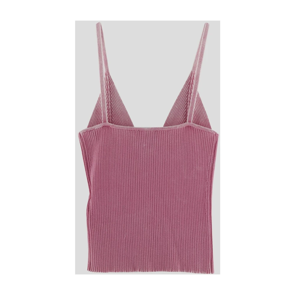 Diesel Top Logo Shirt Pink Dames