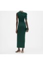 robe-drapee-vert-fonce