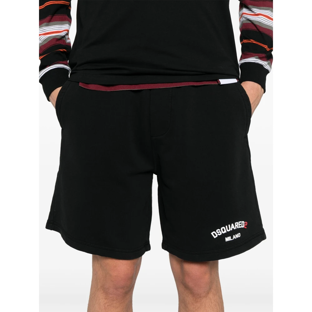 Dsquared2 Zwarte Casual Shorts voor Mannen Black Heren
