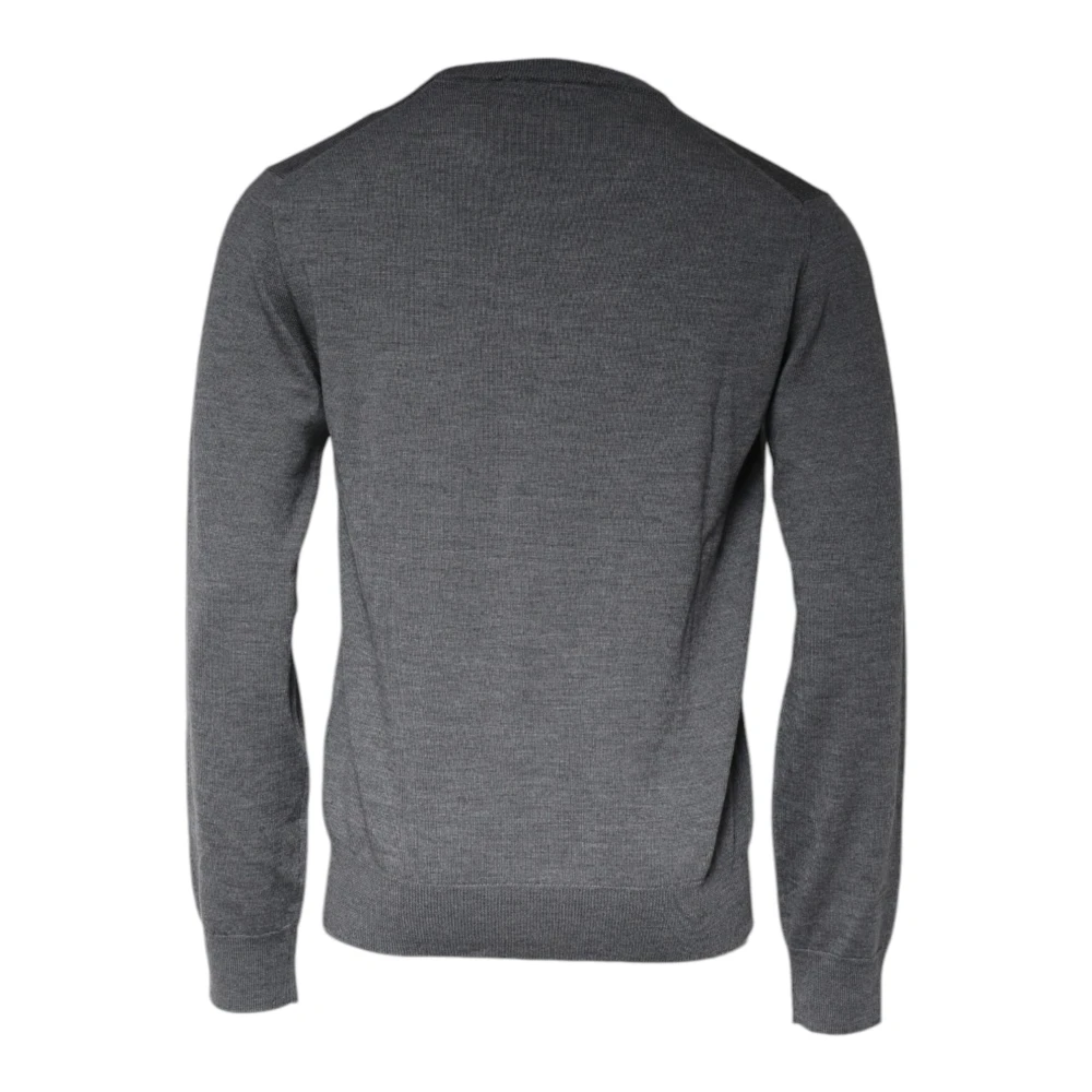 Dolce & Gabbana Donkergrijze Wollen Pullover Sweater Gray Heren