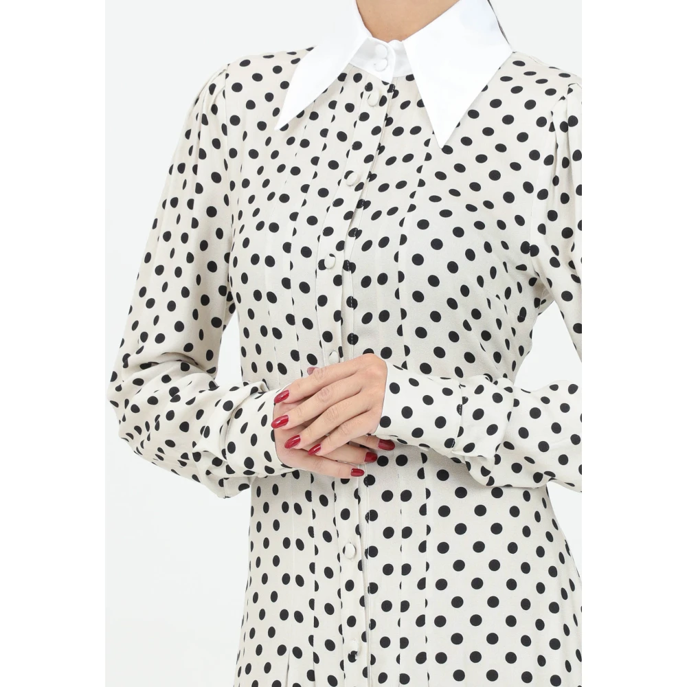 Mar De Margaritas Polka Dot Midi Jurk Gaia Le Bois White Dames