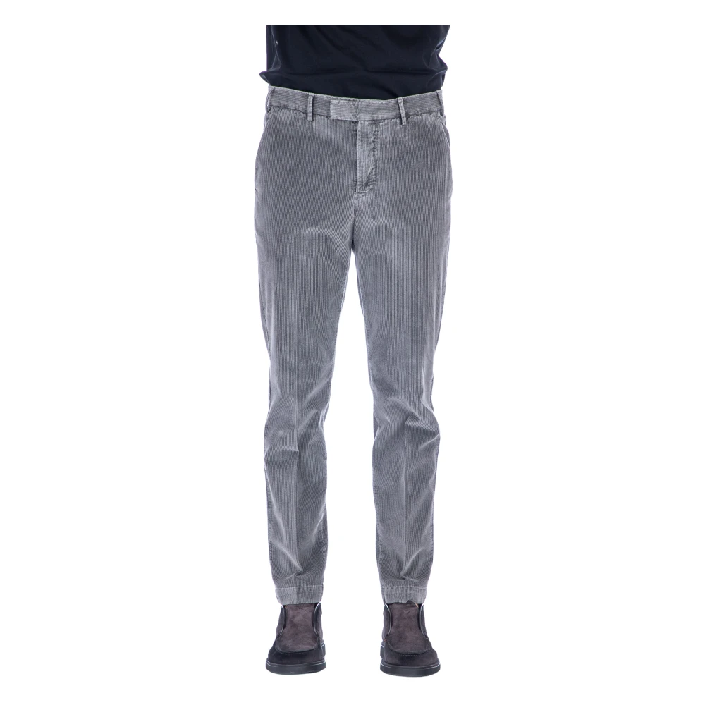 PT Torino Stretch Fluwelen Broek Grijs Gray Heren