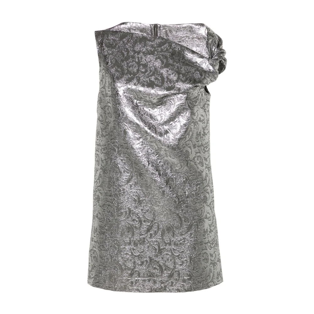 Msgm Argento Brokaat Jurk Gray Dames