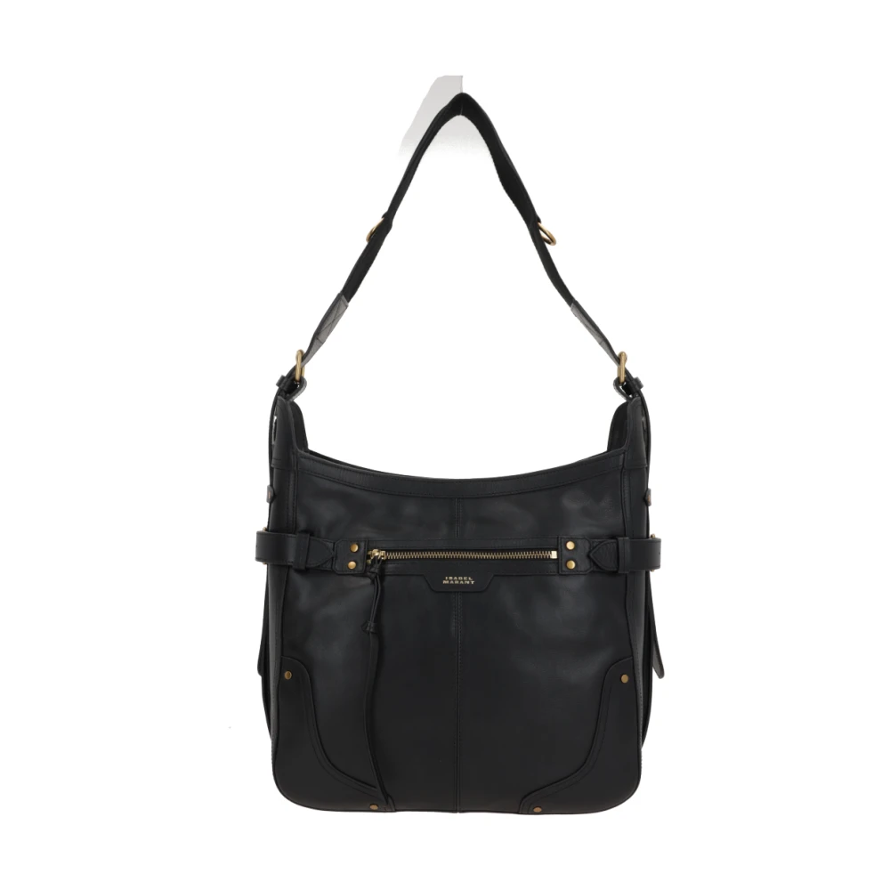 Isabel marant Zwarte leren hobo schoudertas Black Dames