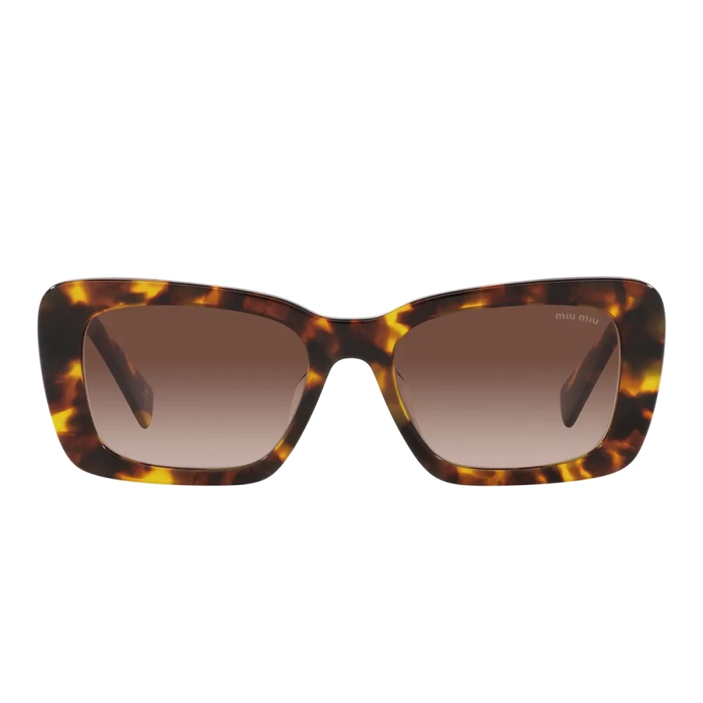 Miu Miu Women's Brown Sunglasses, 53 Mm, Rectangular Sunglasses With Gradient Lenses