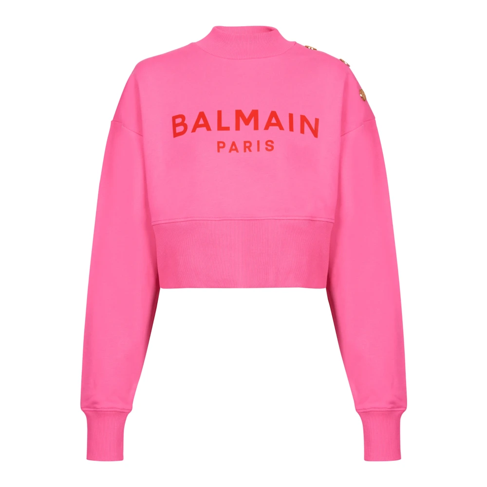 Cropped sweatshirt med Paris print