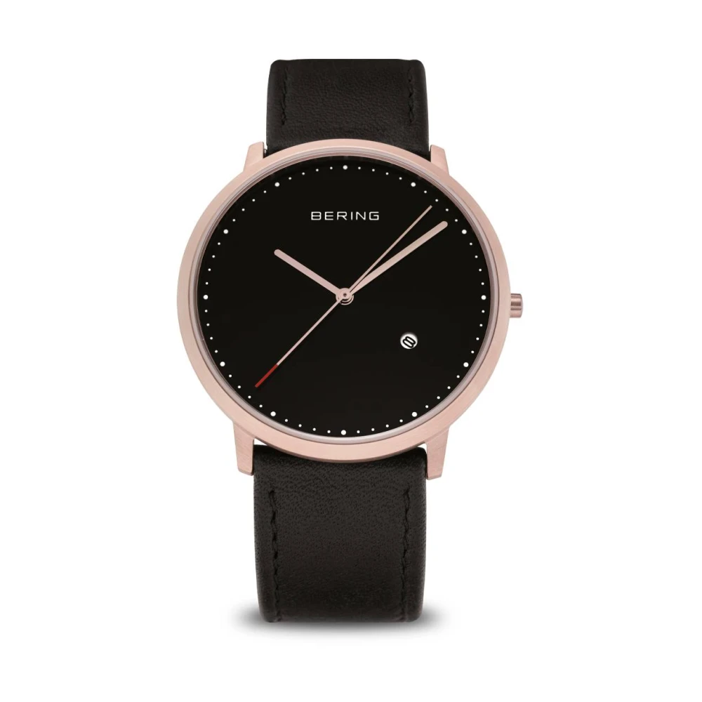 Bering Unisex Black Watch Classic 39 Mm Strap Calf Leather 11139-462