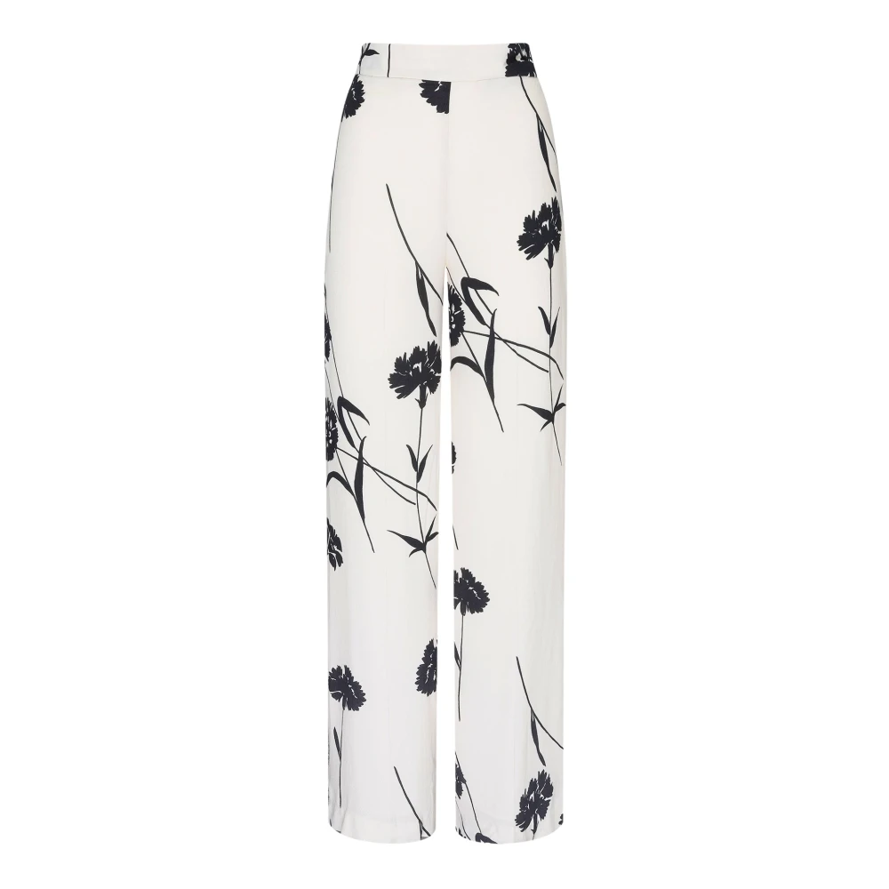Twinset Bloemen Palazzo Broek White Dames