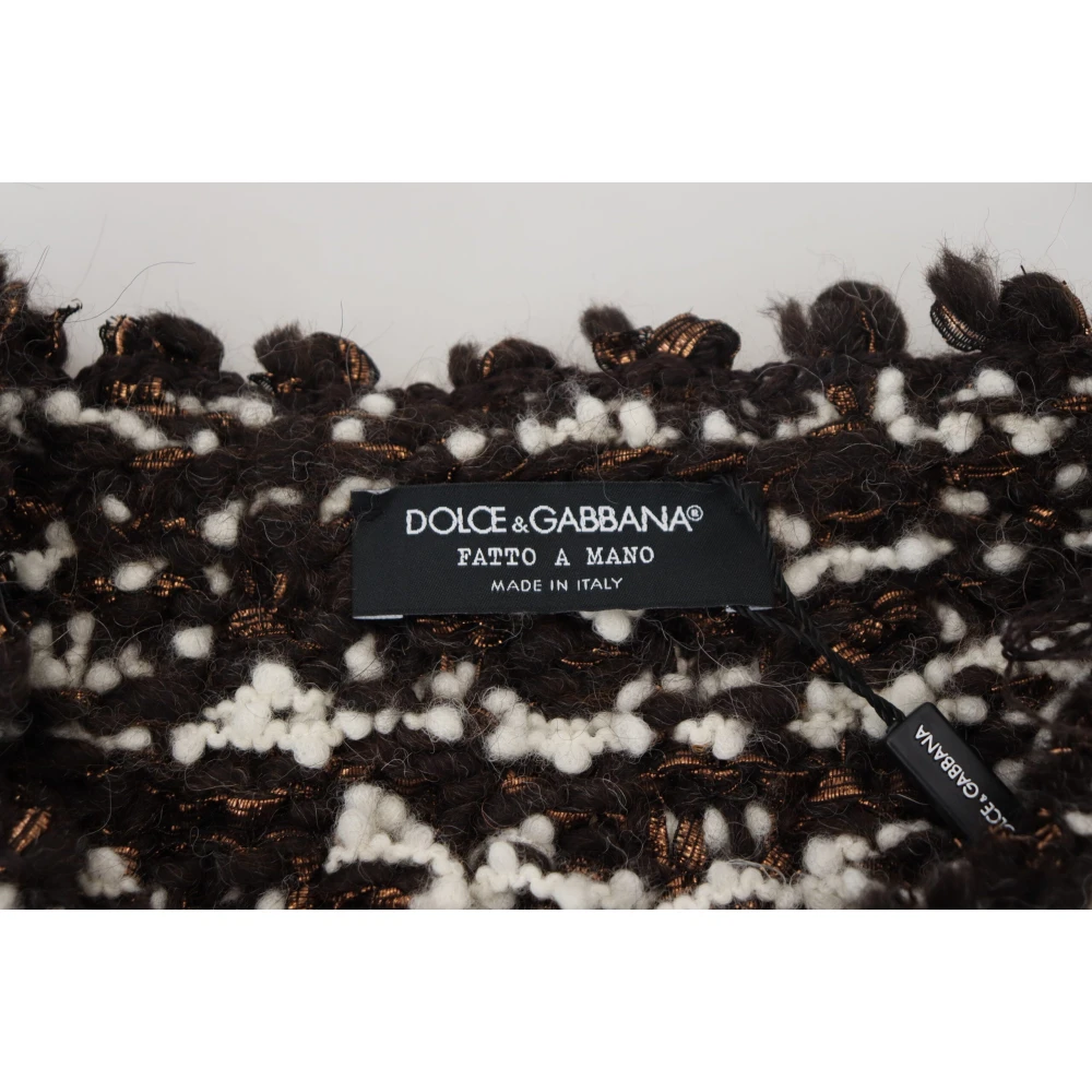 Dolce & Gabbana Bronzen Gebreide Trui Brown Heren