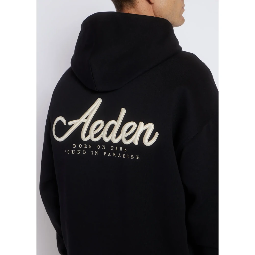 Aeden Bessen Zwart Hoodie Stijlvolle Casual Kleding Black Heren