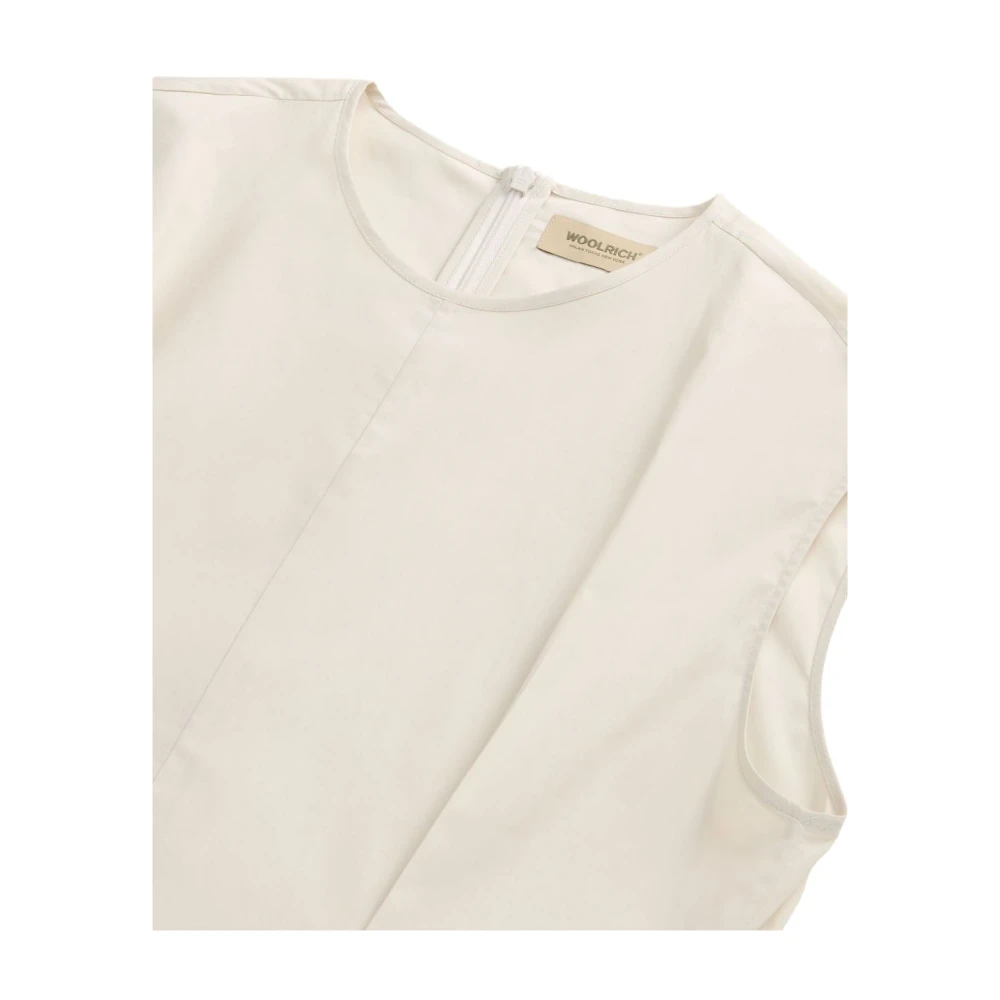 Woolrich Beige Mouwloze Crew Neck Jurk Beige Dames