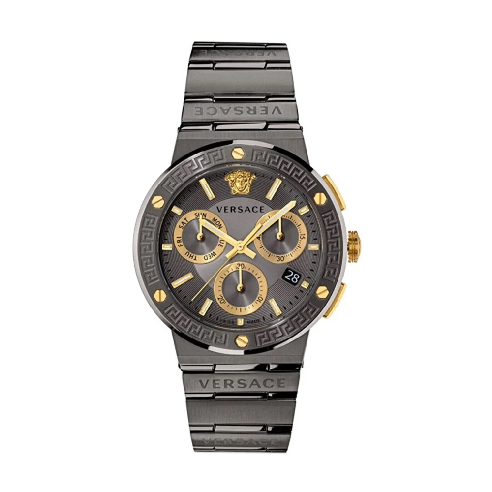 Versace Klocka Greca Logo Chrono Vez900521 Black, Herr