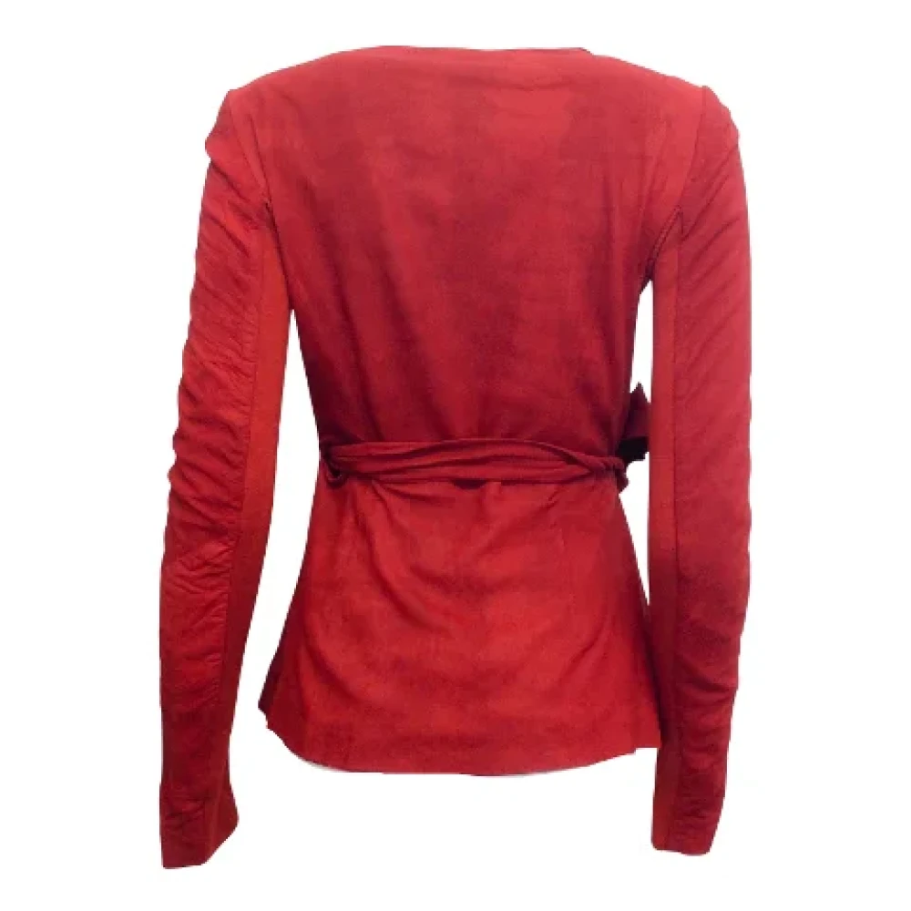 Rick Owens Pre-owned Suede outerwear Red Dames