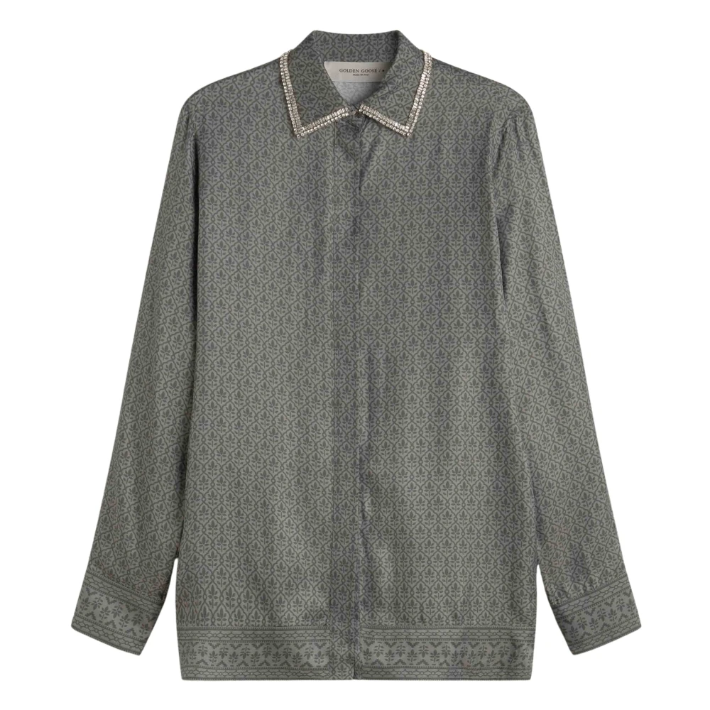 Golden Goose Bloemenprint Zijdeblend Overhemd Green Dames