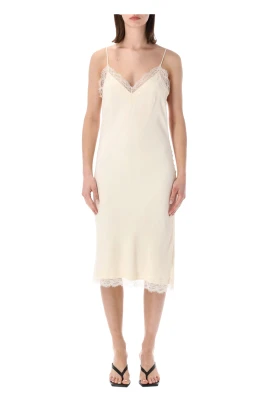 Lace-trim Midi Dress