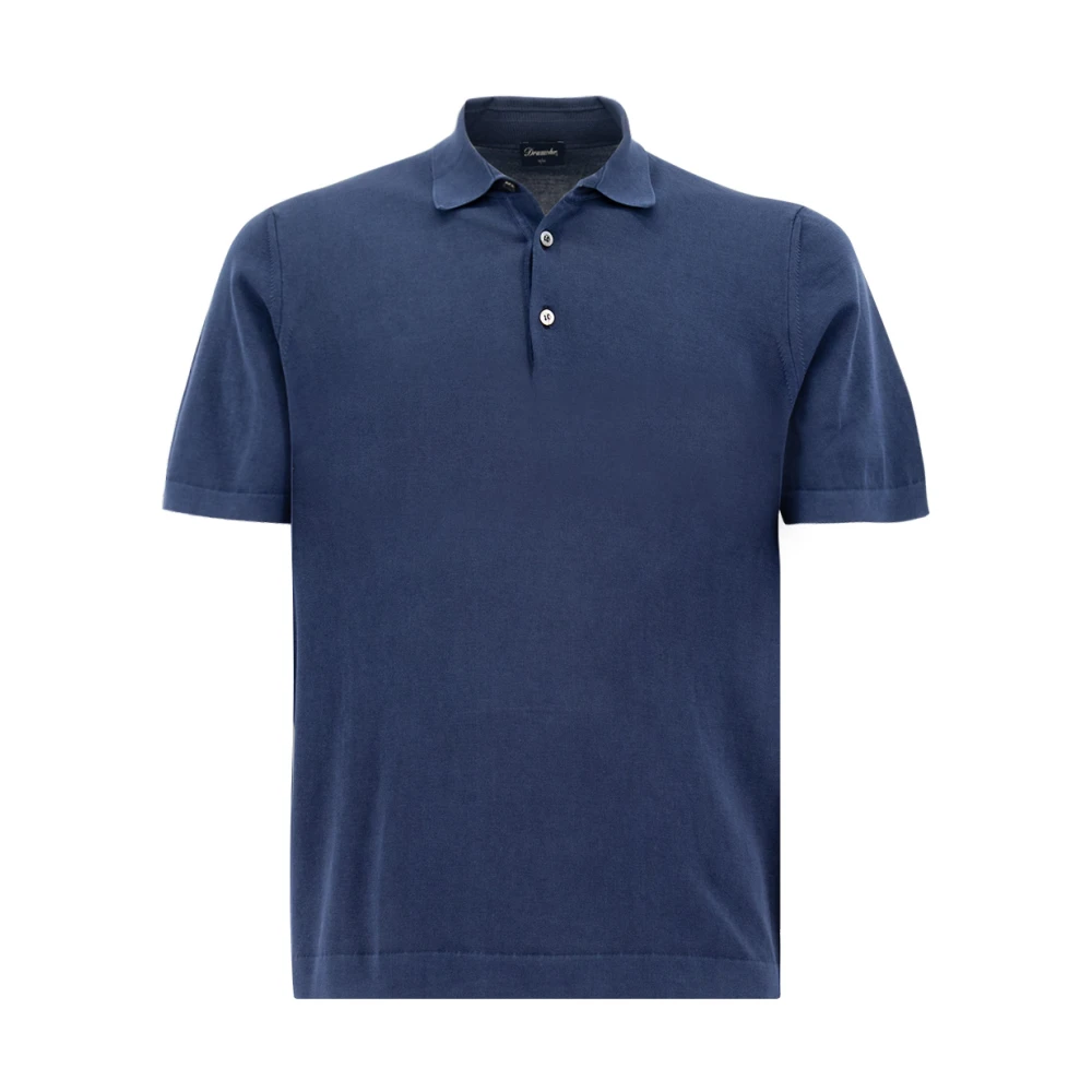 Drumohr Blauw Katoenen Polo Shirt voor Heren Blue Heren