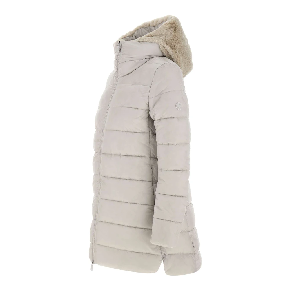 Save The Duck Grijze Dames Donsjas met Nepbont Gray Dames