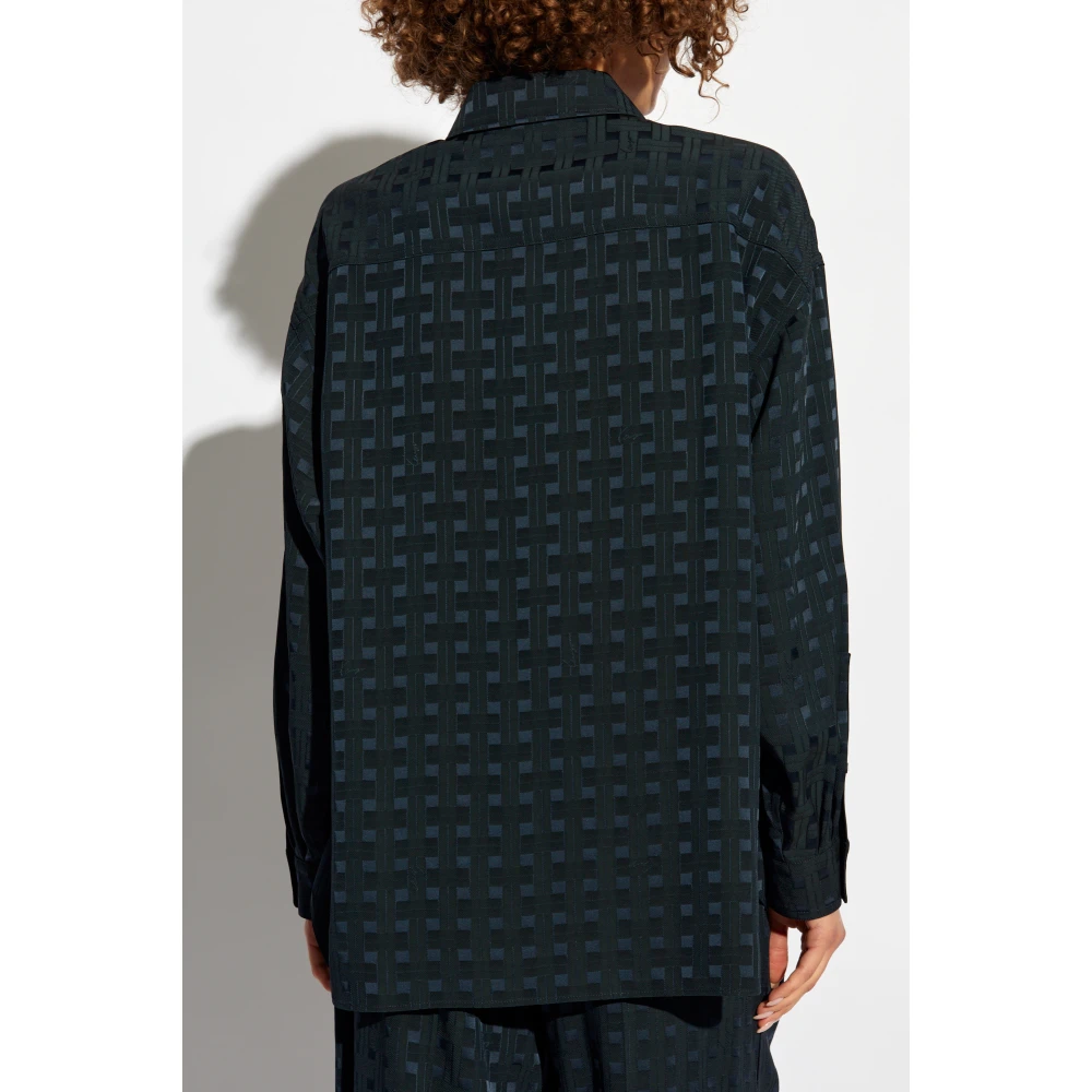 Kenzo Geruite Patroon Overhemd Blue Dames