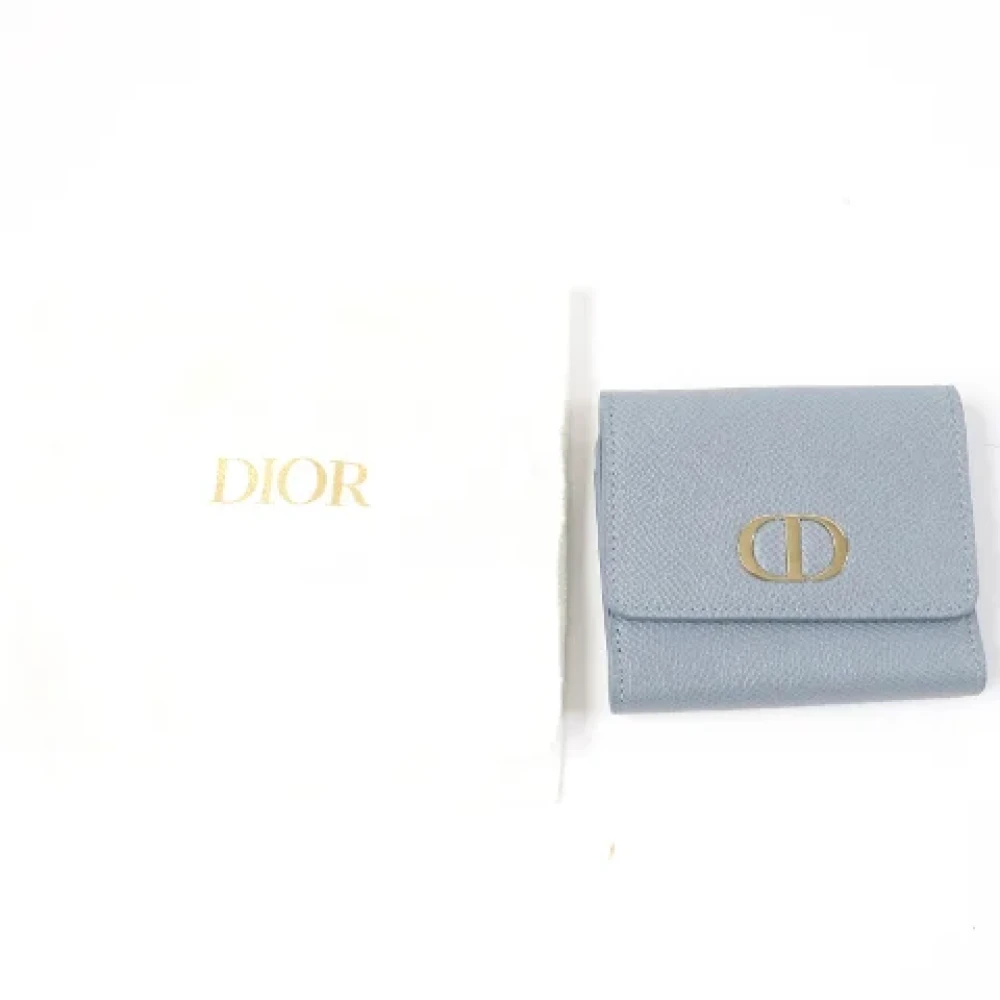 Dior Vintage Pre-owned Leather wallets Blue Dames