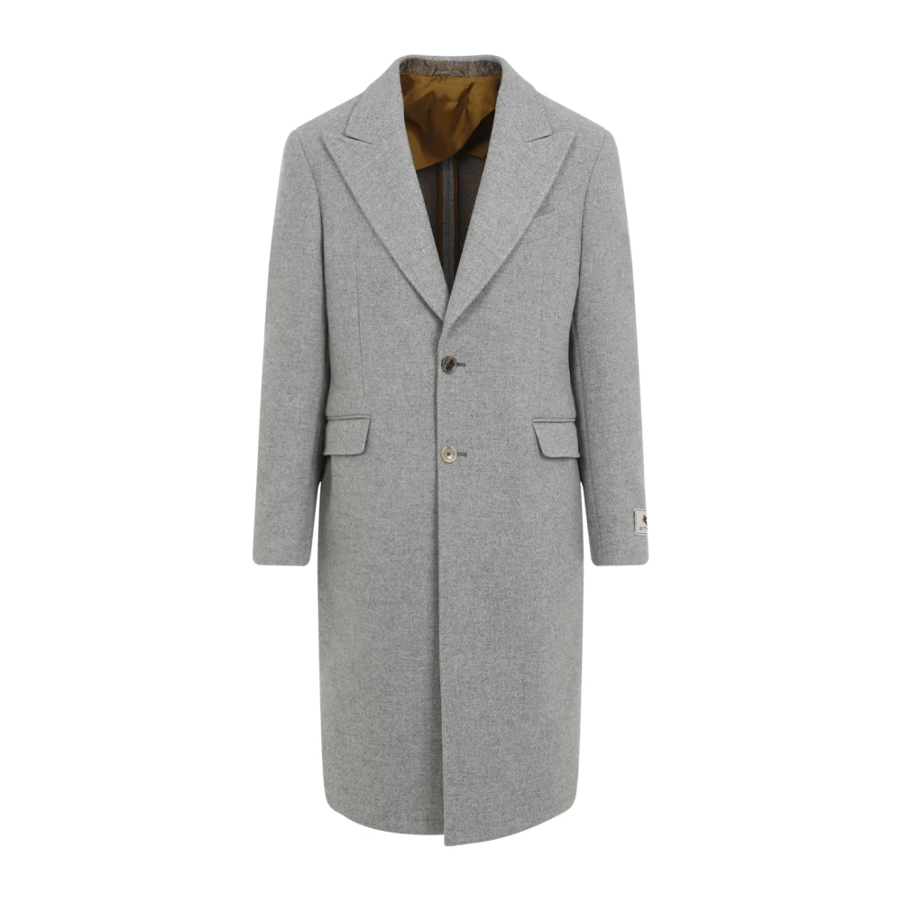 ETRO Luxe Enkelrijige Grijze Jas Gray Heren