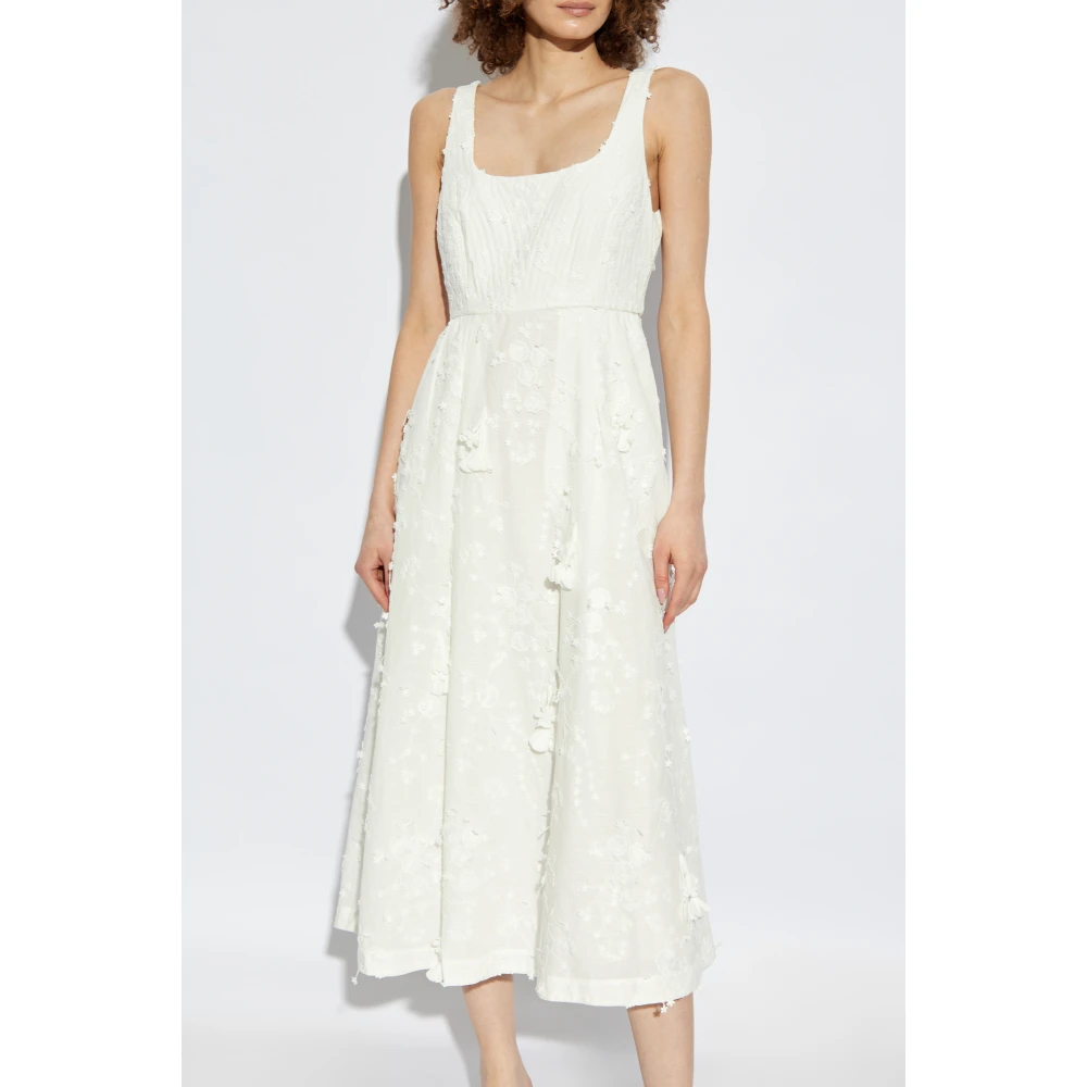 Munthe Jurk met bloemenpatroon 'Fronia' White Dames