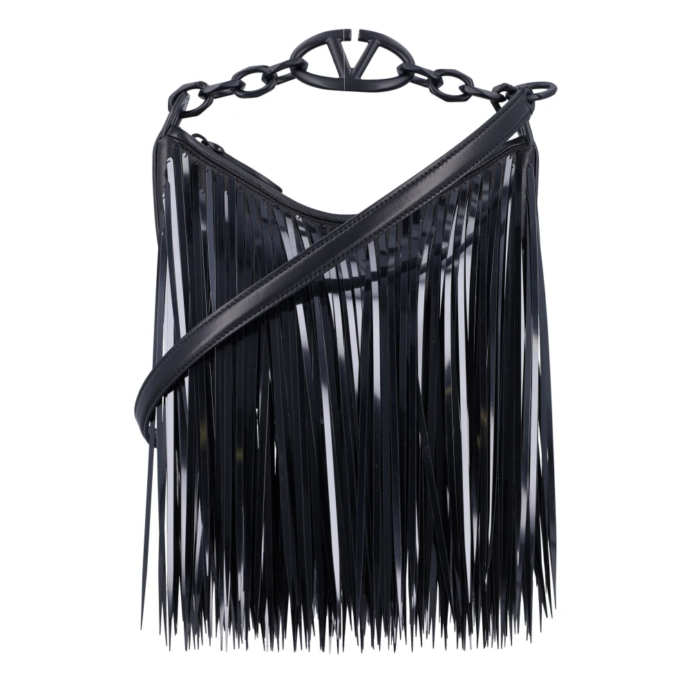 Valentino Garavani Zwarte VLogo Moon Mini Hobo Tas Black Dames