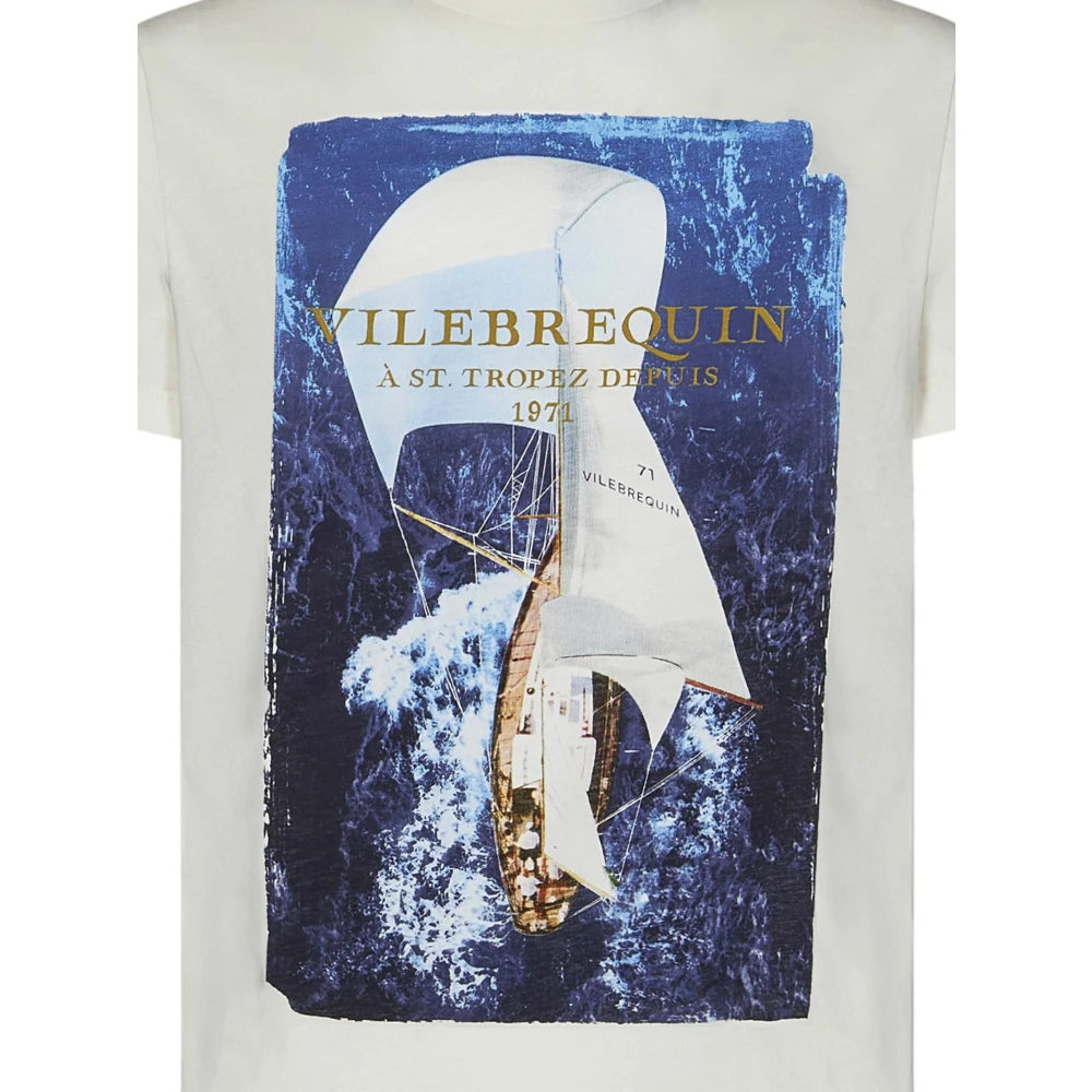 Vilebrequin Witte ST.Tropez Print T-shirts en Polos White Heren