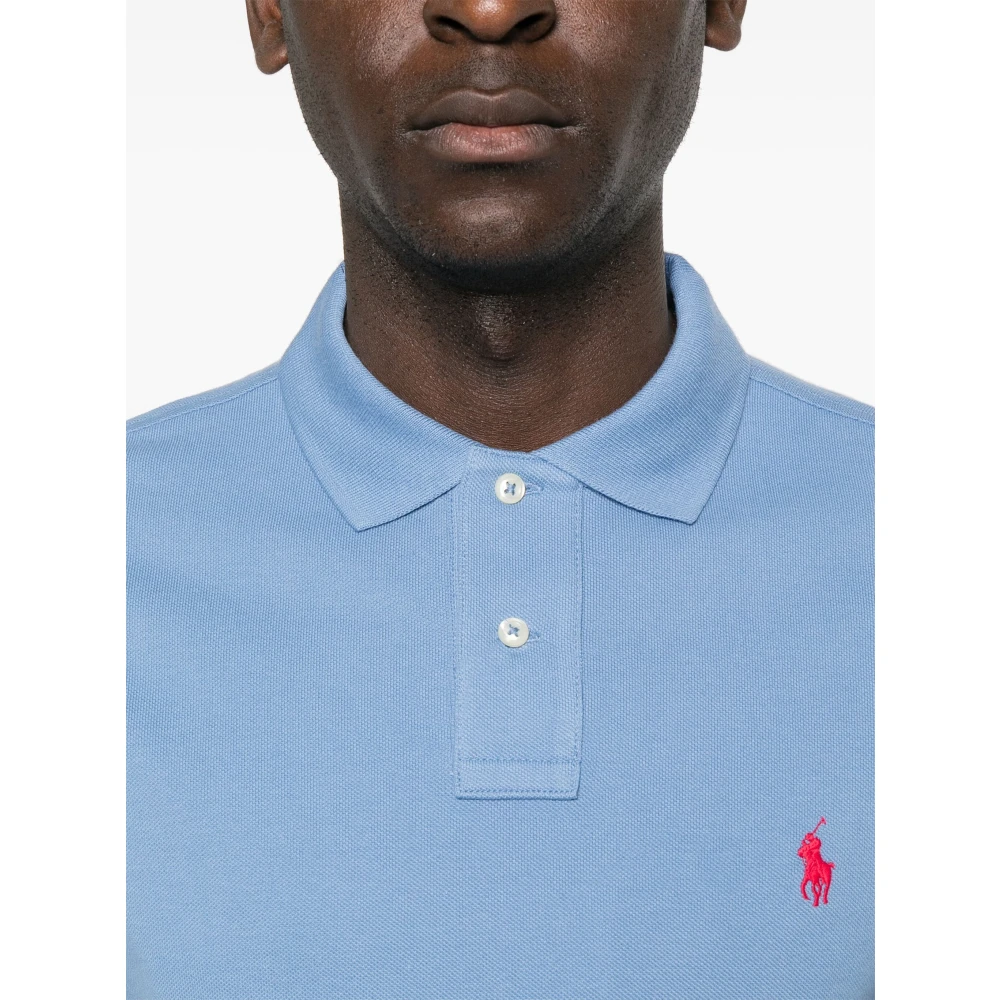 Polo Ralph Lauren Aangepaste Slim Fit Katoen Mesh Polo Blue Heren