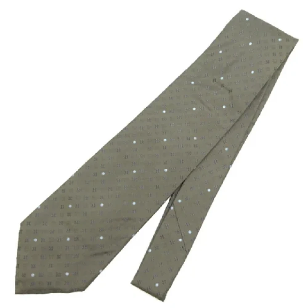 Louis Vuitton Vintage Pre-owned Silk home-office Gray Heren