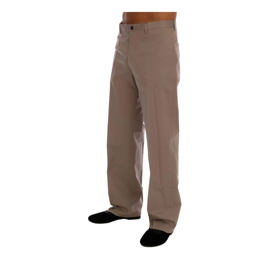 Dolce & Gabbana Beige Katoenen Stretch Chinos Broek Beige Heren