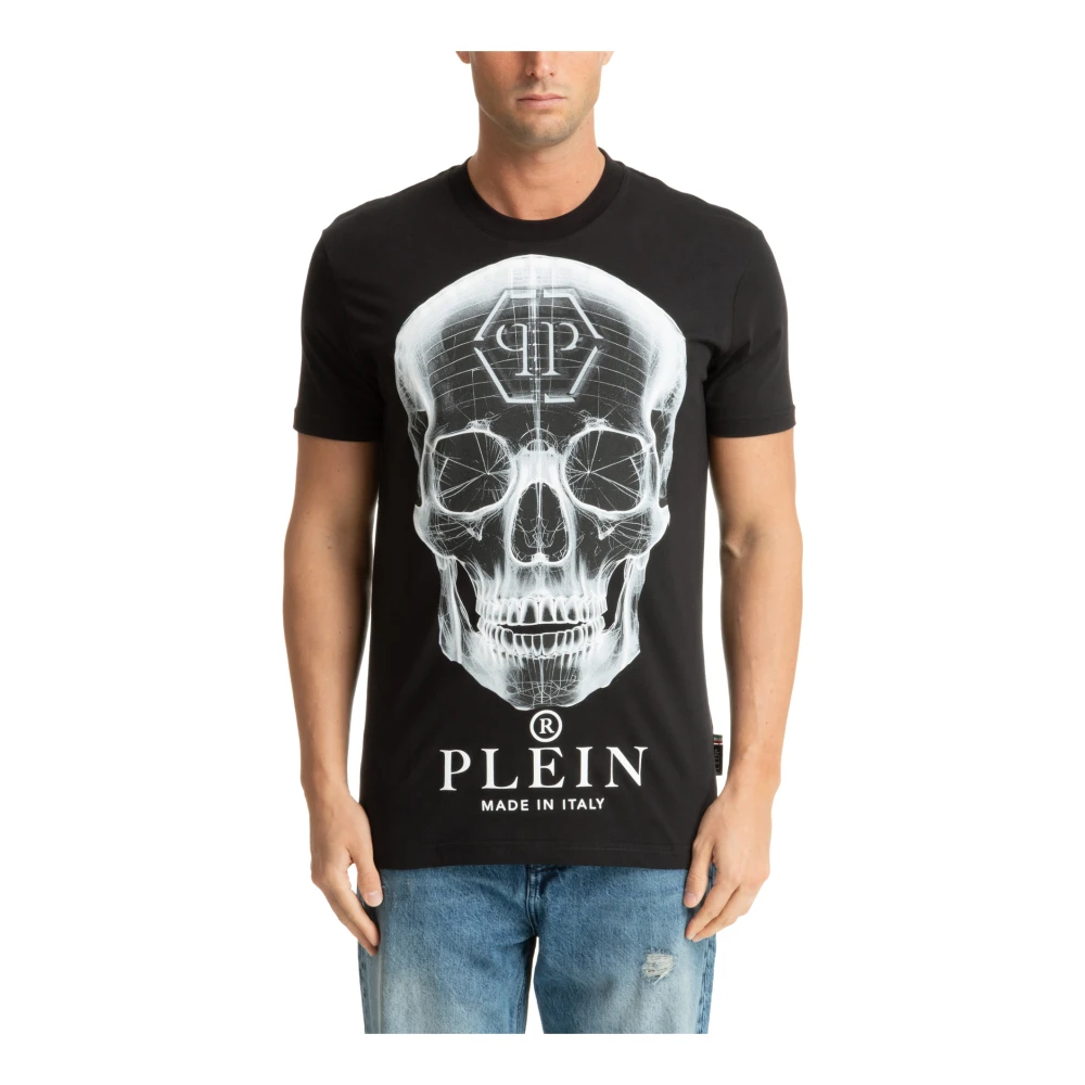 Philipp Plein Skull Patroon Logo T-shirt Black Heren