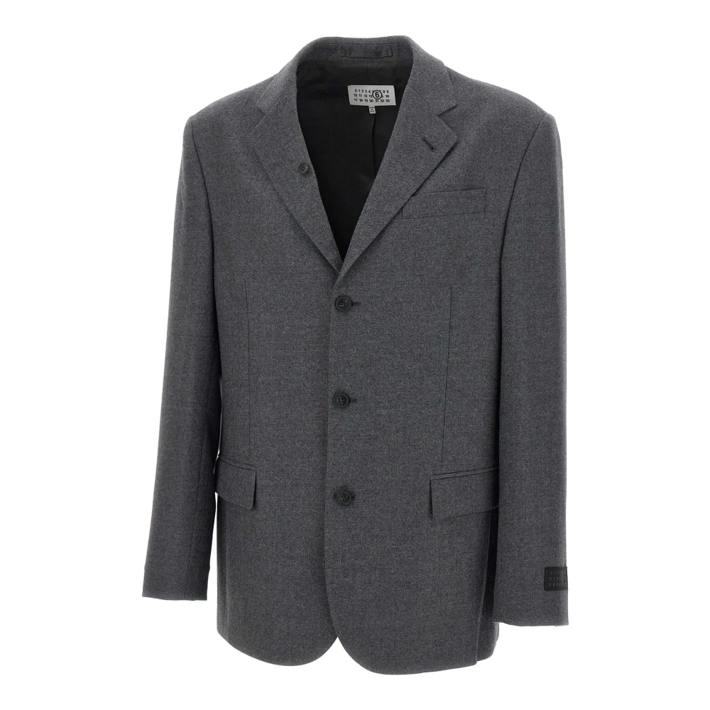 Mm6 Maison Margiela Men's Gray Wool Blazer - Blazers - M - Jackets