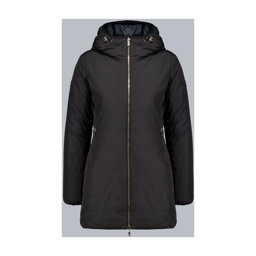 Ciesse Piumini Kalie Lange zwarte omkeerbare donsjas van echt 800 fill power veren Black Dames