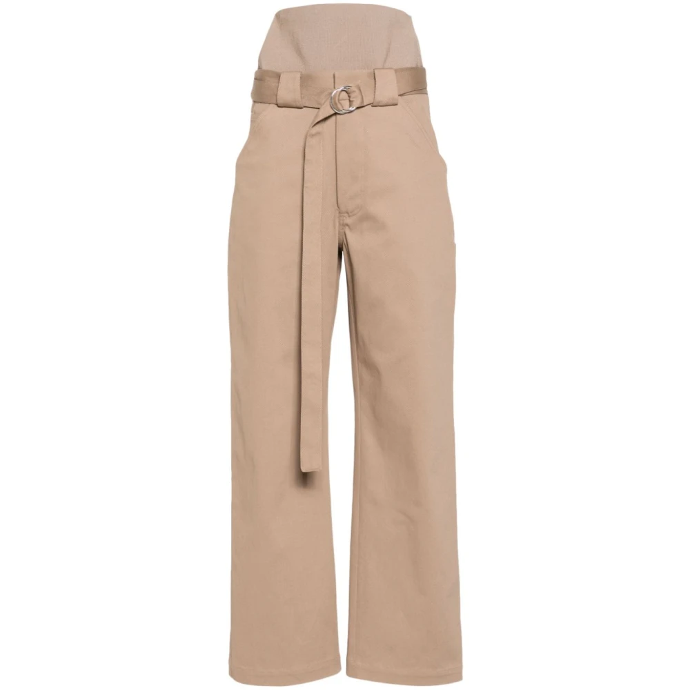 Alaïa Beige Katoenen Cargo Broek Beige Dames