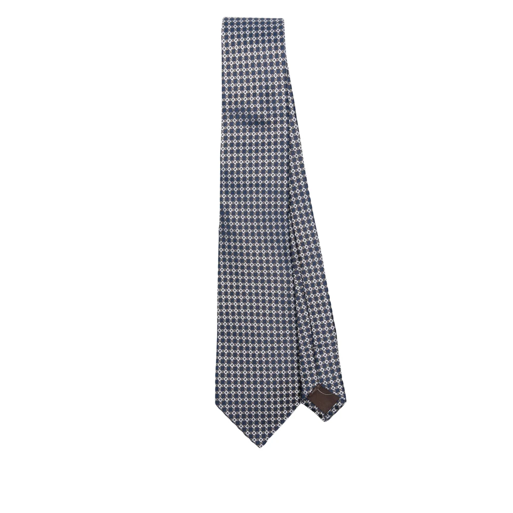 Canali Navy Blauwe Puntige Tip Lus Tag Blue Heren