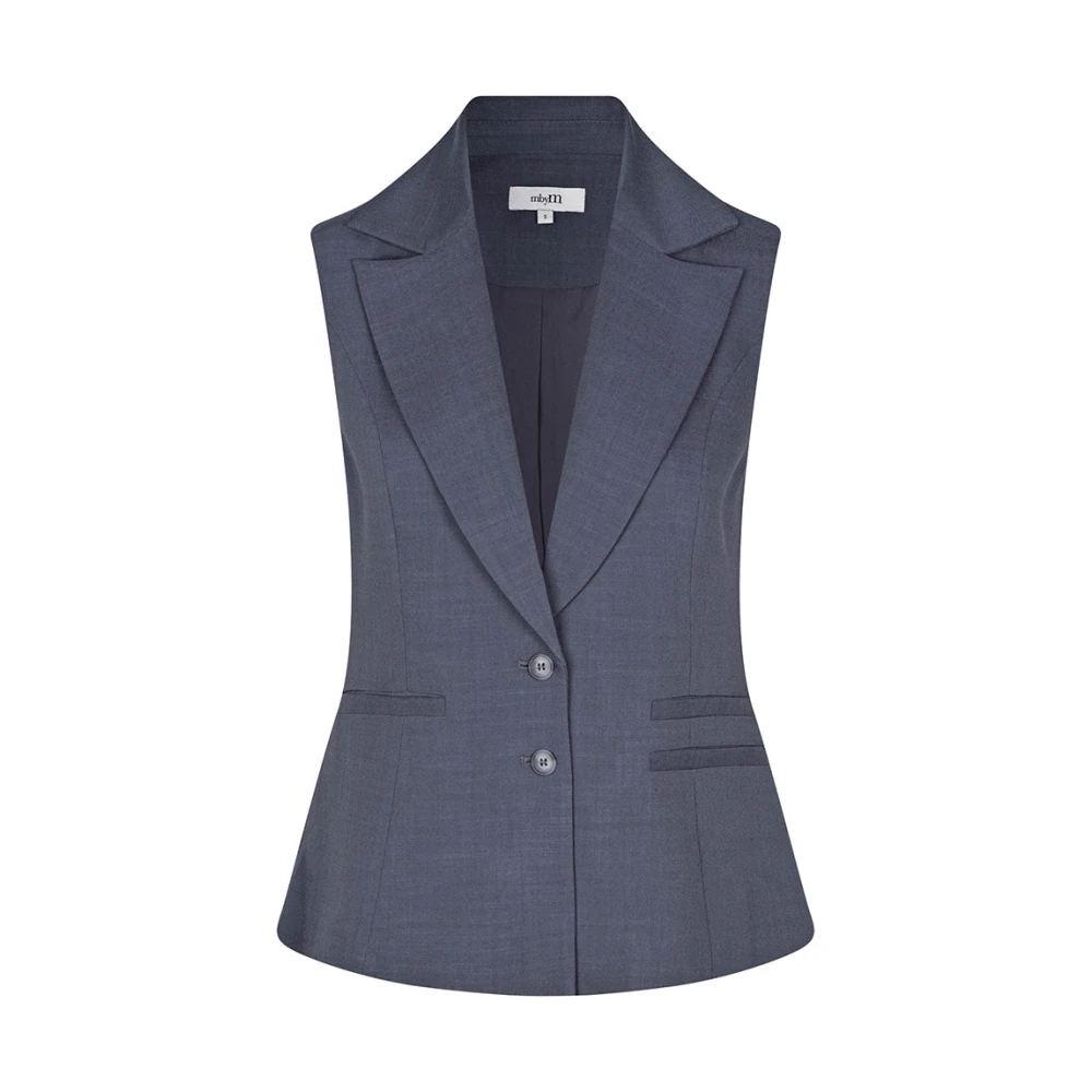 MbyM Blauwe Ombre Mouwloze Getailleerde Blazer Blue Dames