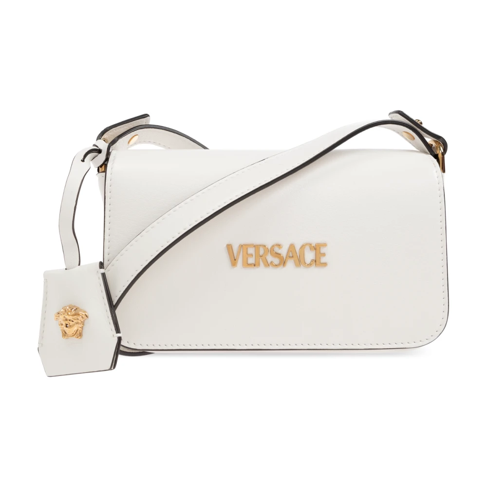 Versace Witte leren schoudertas met Medusa-hoofd White Dames