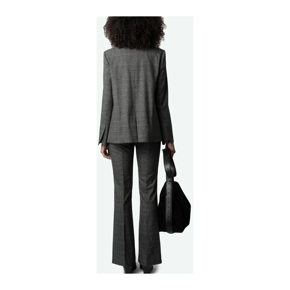 Zadig & Voltaire Antraciet geruite pakjasje voor vrouwen Gray Dames