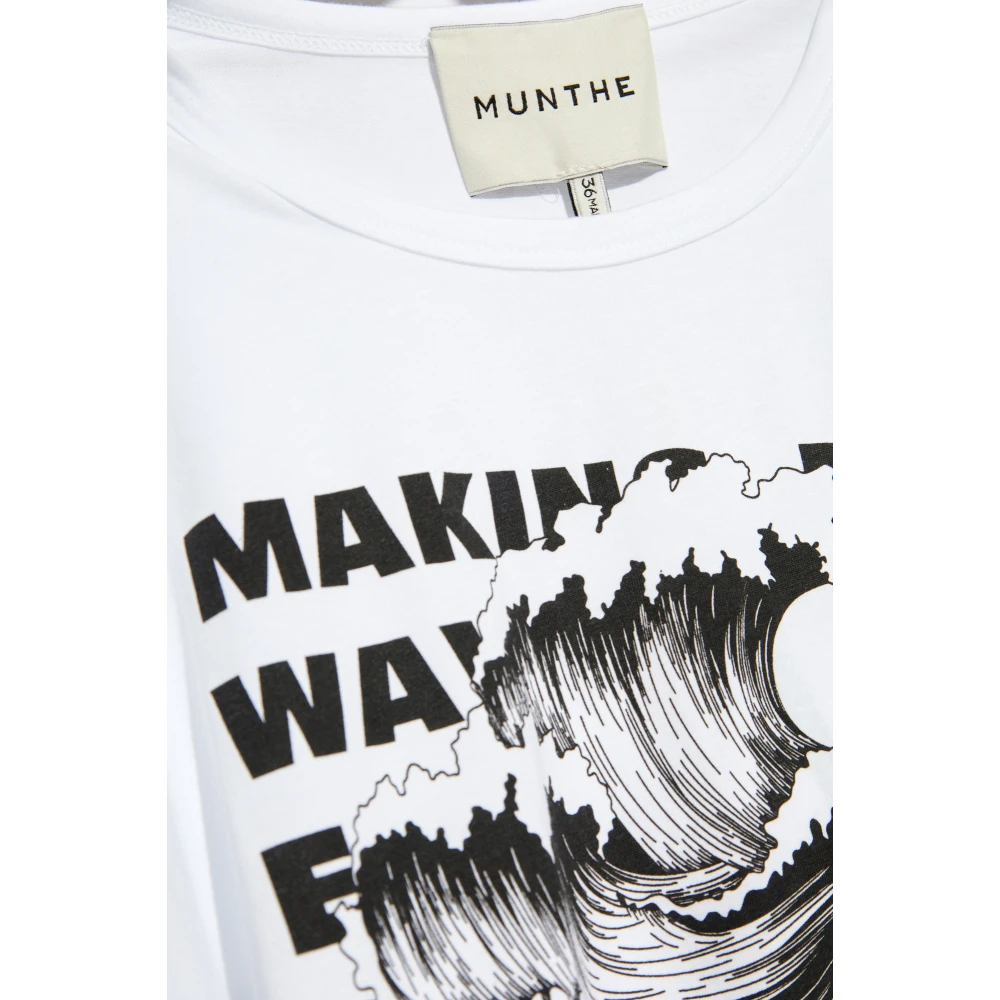 Munthe Bedrukt T-shirt White Dames