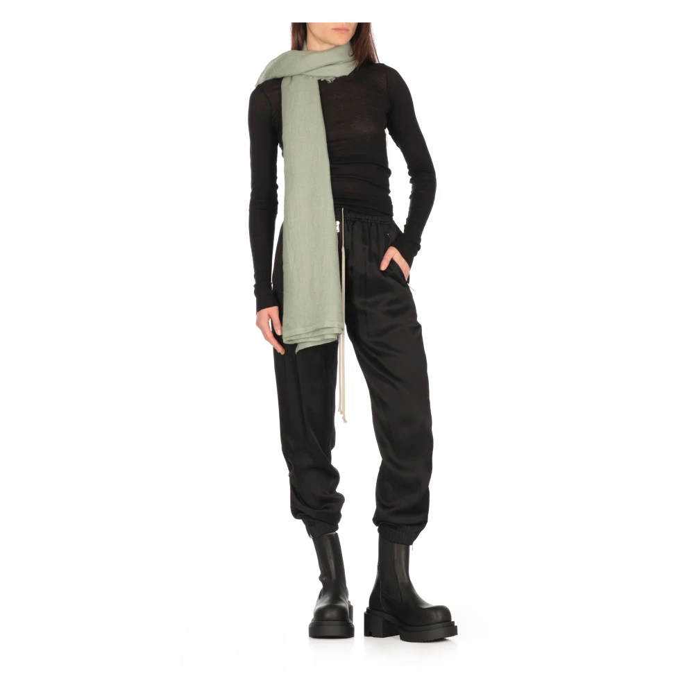 Rick Owens Zwarte elastische taille viscose blend broek Black Dames