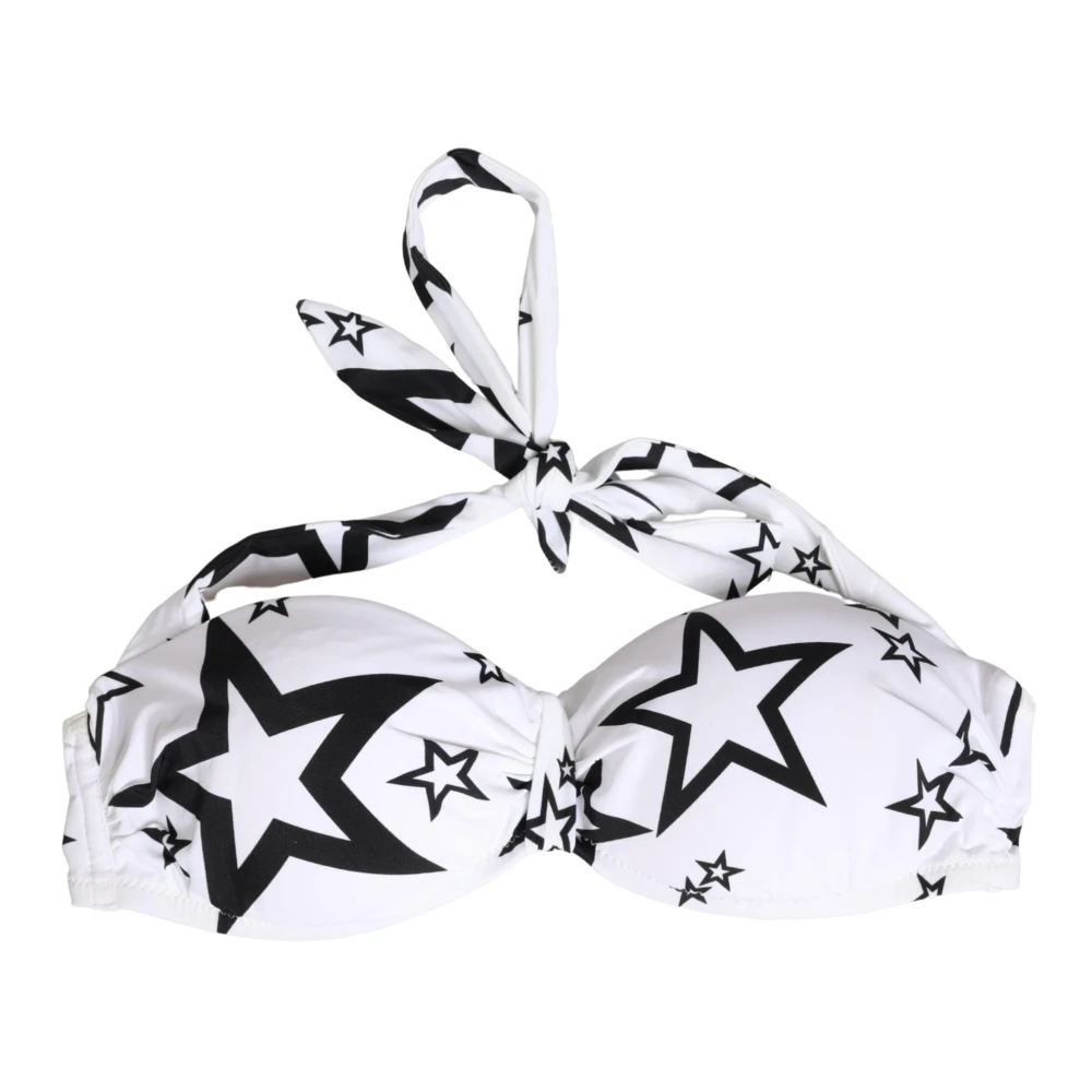 Dolce & Gabbana Millennials Star Print Padded Bandeau Bikini Top - Female - Bras - White - Xs - Underwear