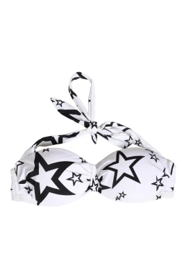 Millennials Star Print Vadderad Bandeau Bikini Överdel