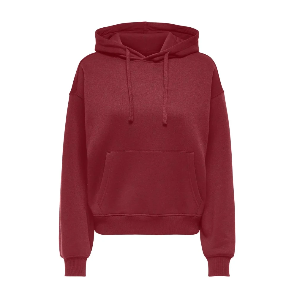 Only Hoodie met zakken voor vrouwen Red Dames