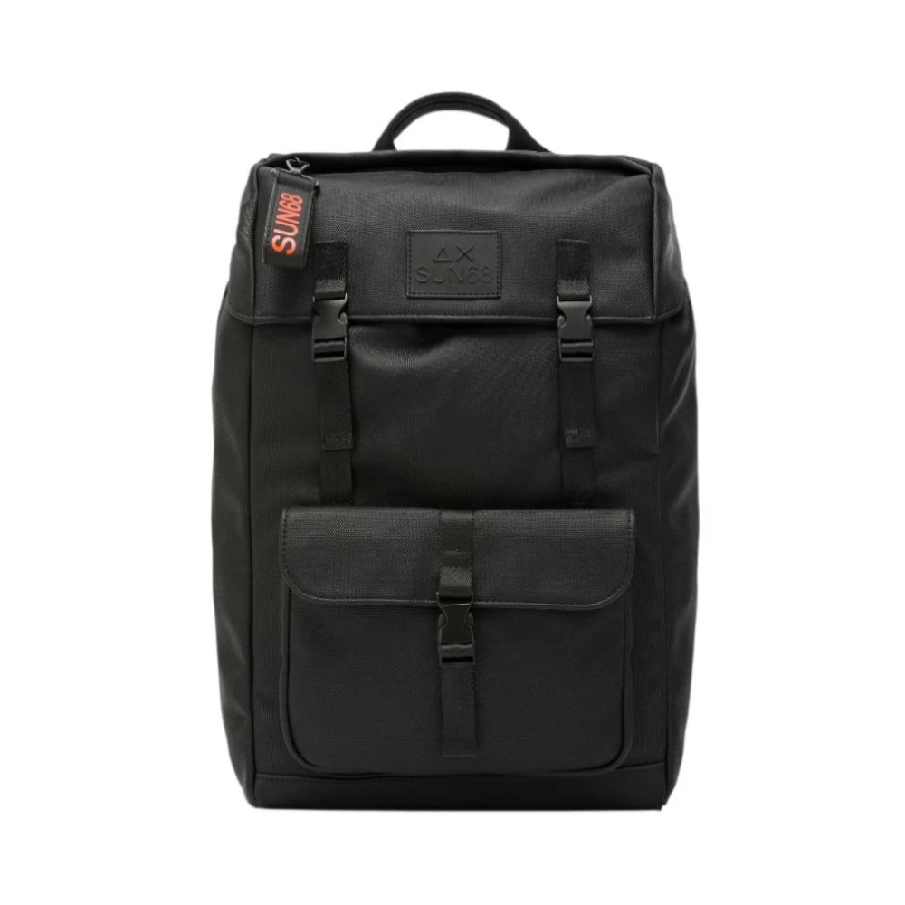 Sun68 Unisex Black Everyday Nylon Backpack
