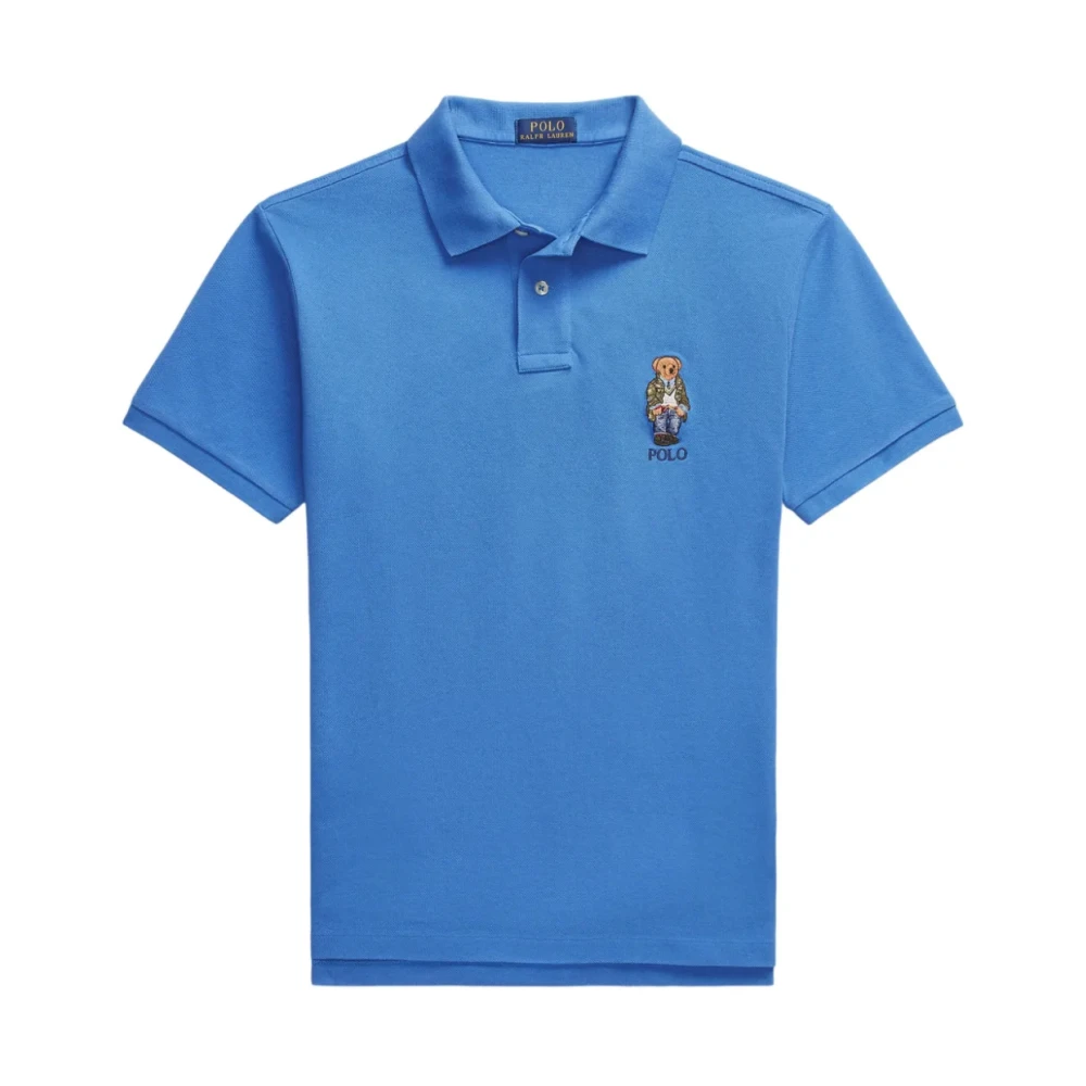 Polo Ralph Lauren Slim Fit Polo Bear Shirt Blue Heren
