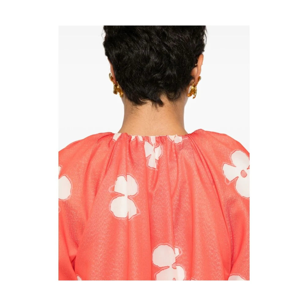 Stine Goya Bloemenprint A-Lijn Jurk Orange Dames