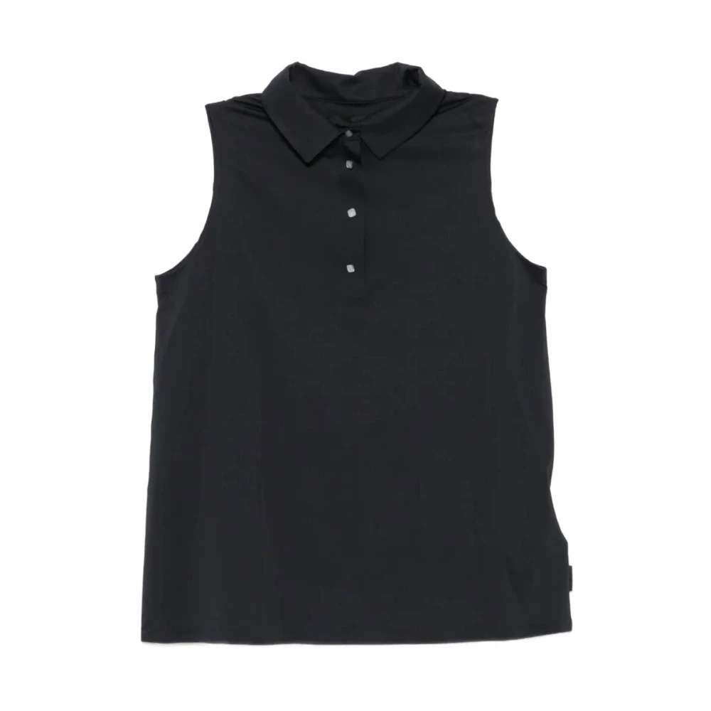 Rrd Women's Blue Oxford Sleeveless Polo - Sleeveless Tops - M - Tops